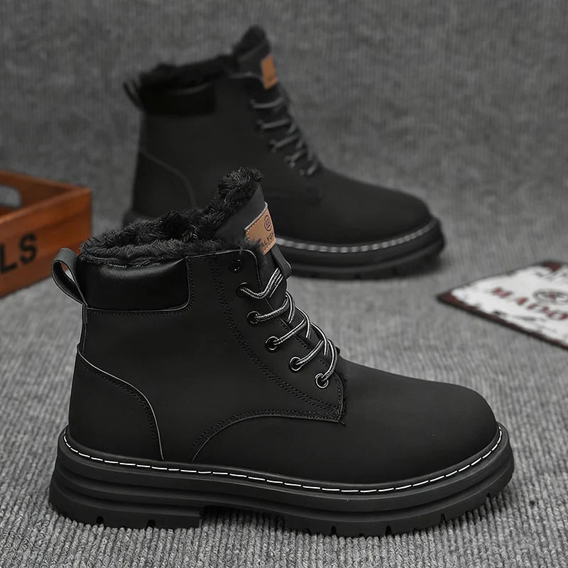 Men’s Winter Boots Warm Lined Mid-Height Ankle Support