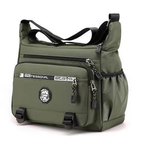 Messenger Bag Weather-Resistant Multiple Pockets Adjustable Strap