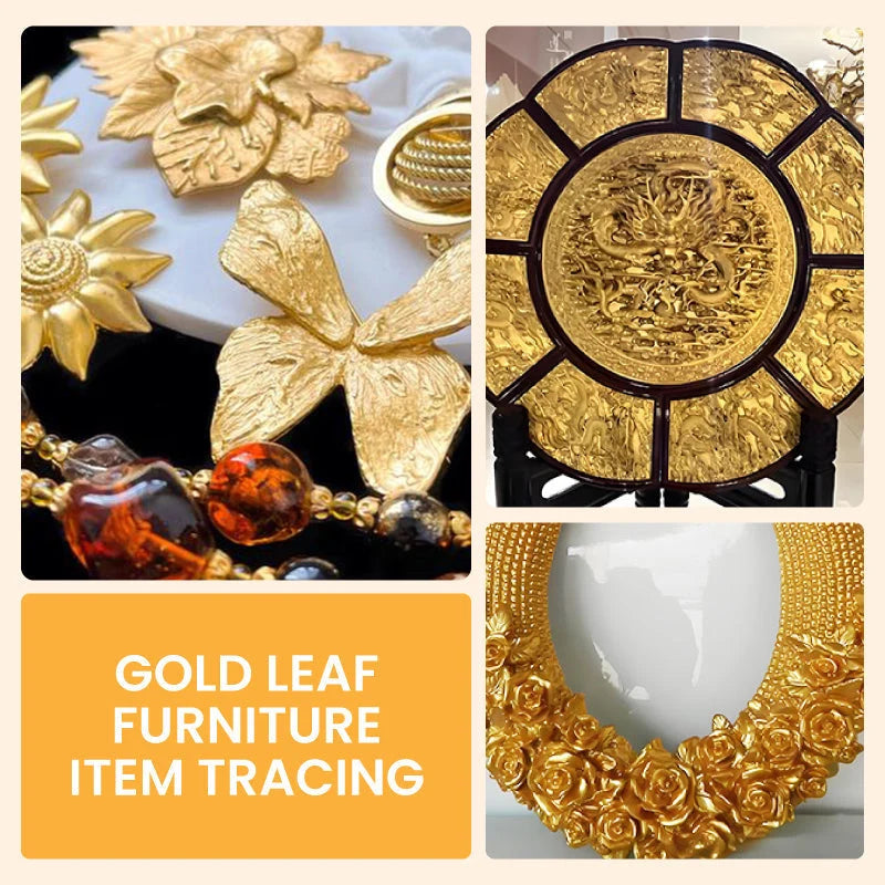 Metallic Paint Water-Based Gold or Silver With Brush