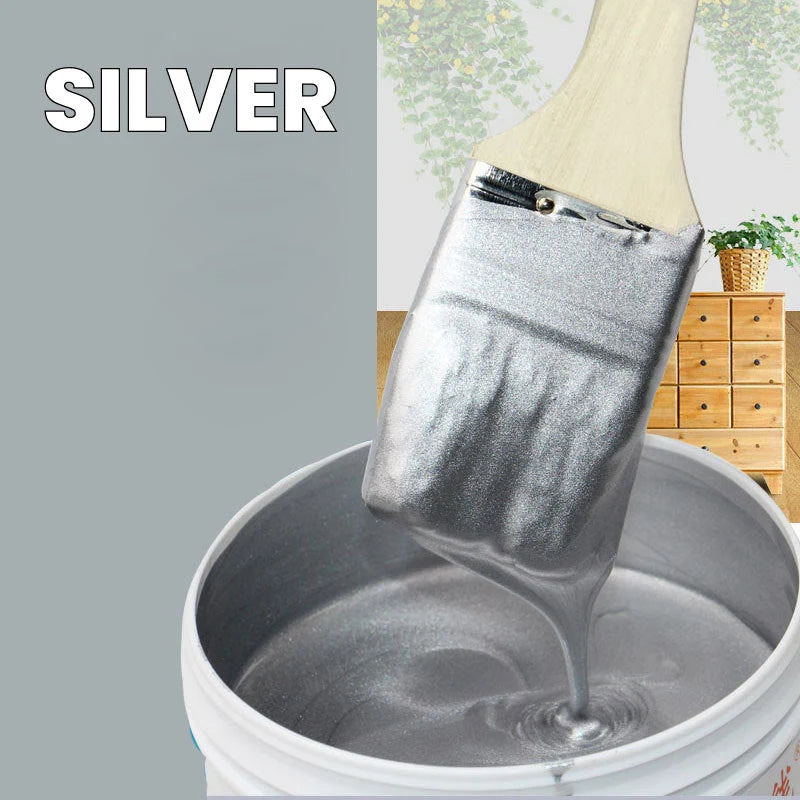 Metallic Paint Water-Based Gold or Silver With Brush