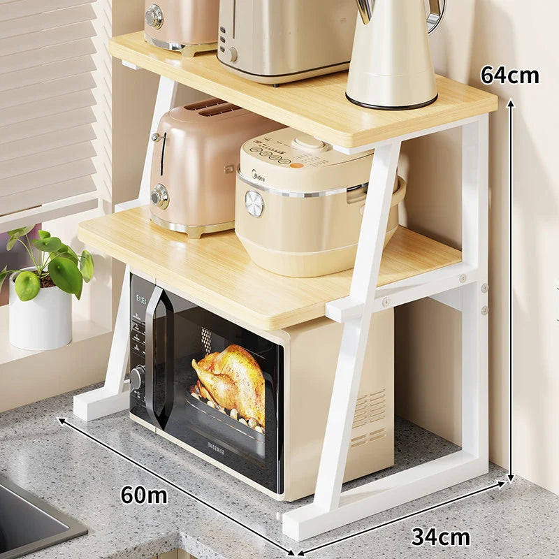 Microwave Stand Two-Tier Heat-Resistant Top