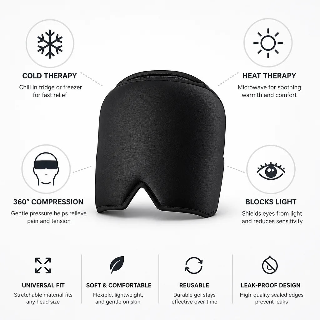 Migraine Cap Cooling & Warming Gel Stretch Fit