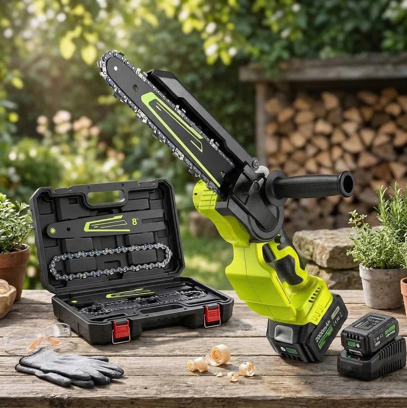 Mini Chainsaw Cordless Interchangeable Bars & Dual Batteries