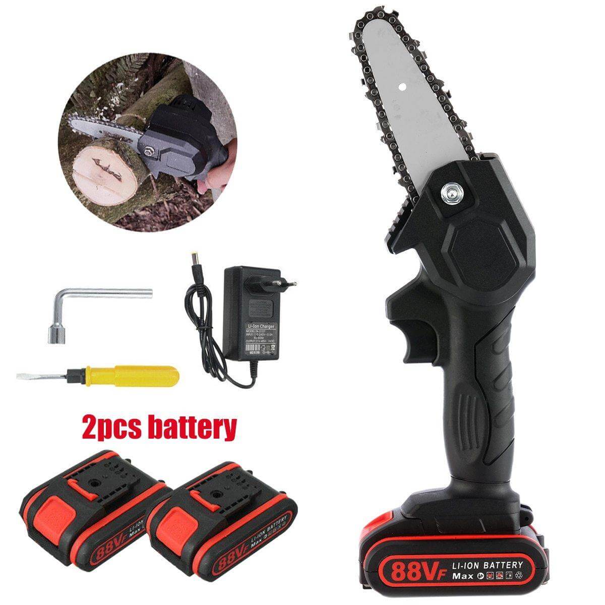 Mini Chainsaw Cordless Rechargeable 4-Inch Guide Bar