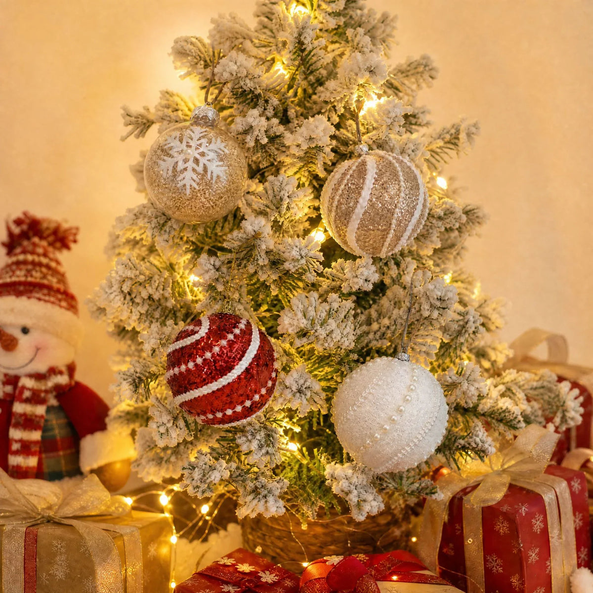 Mini Christmas Tree Compact LED Snowman Accent