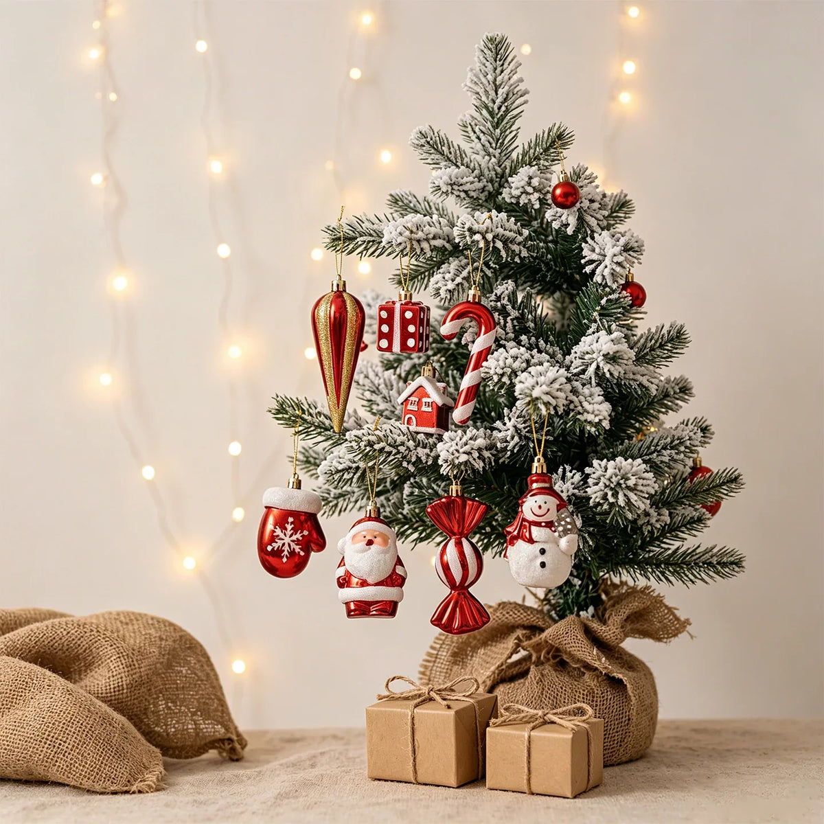 Mini Christmas Tree Compact LED Snowman Accent