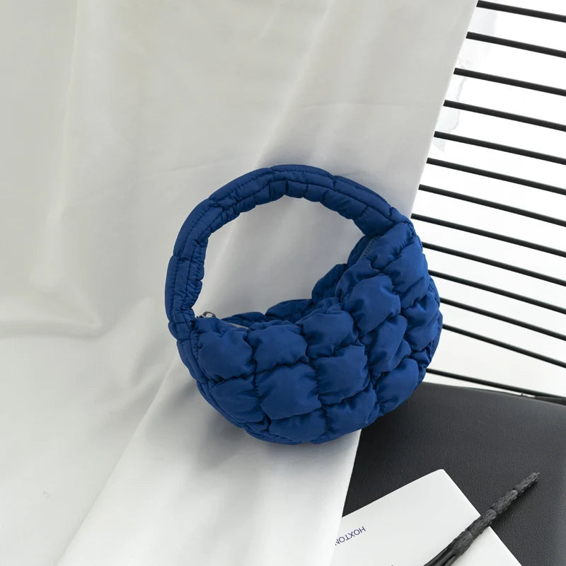 Mini Crossbody Bag Quilted Design Padded Handles