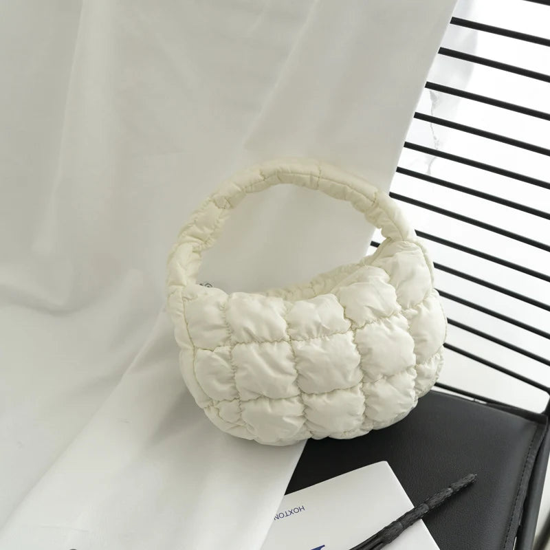 Mini Crossbody Bag Quilted Design Padded Handles