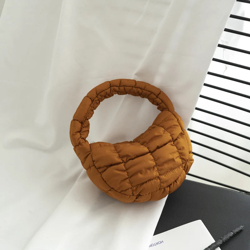 Mini Crossbody Bag Quilted Design Padded Handles