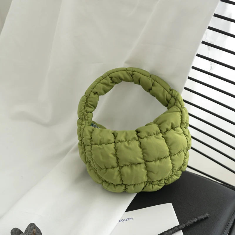 Mini Crossbody Bag Quilted Design Padded Handles