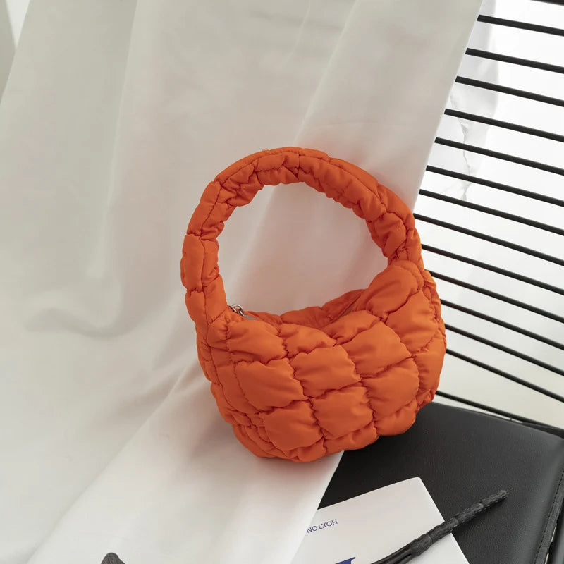 Mini Crossbody Bag Quilted Design Padded Handles