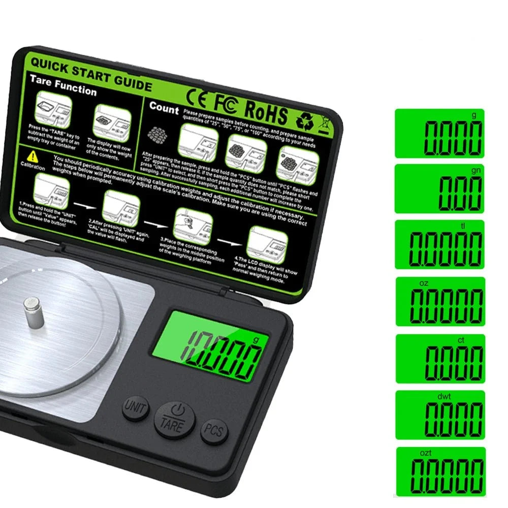 Mini Digital Scale High-Precision Stainless Steel Surface
