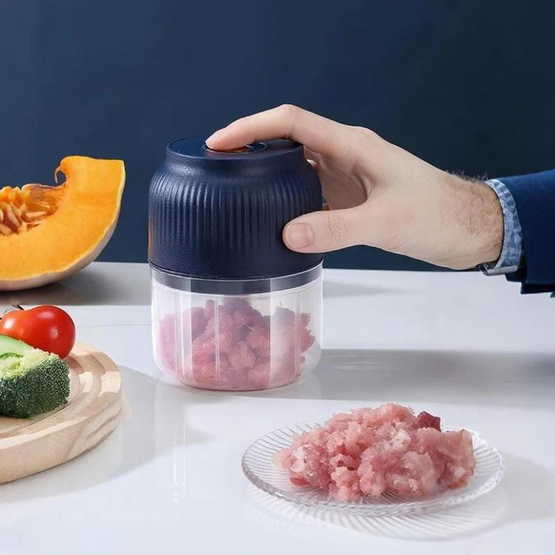 Mini Food Chopper USB Rechargeable Stainless Steel Blades