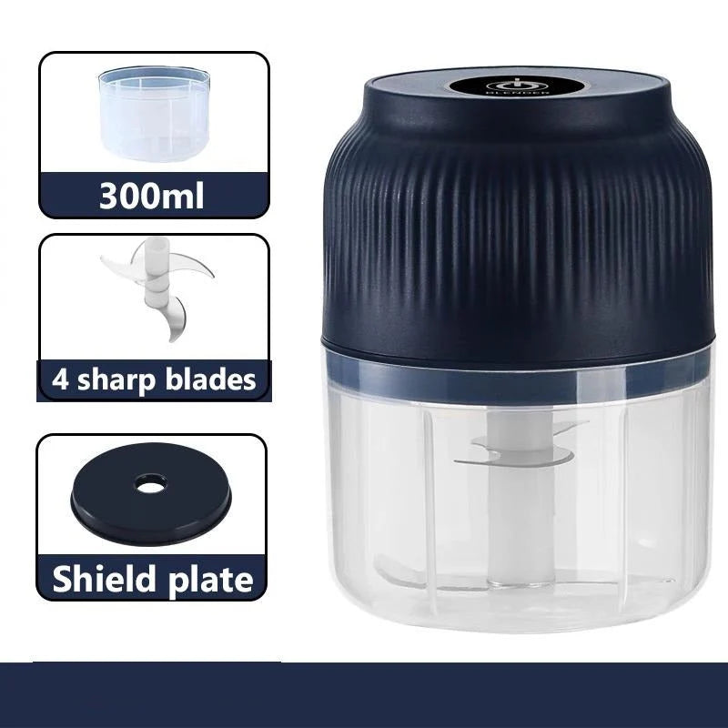 Mini Food Chopper USB Rechargeable Stainless Steel Blades