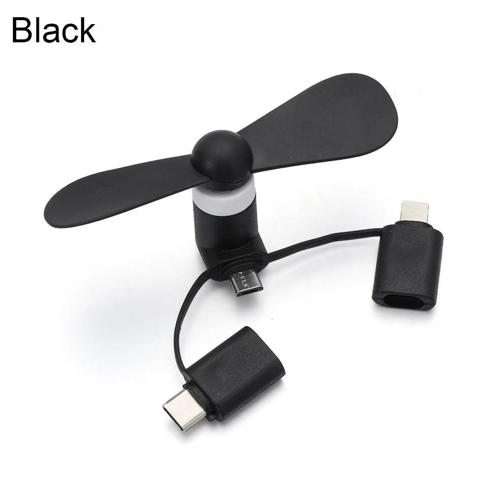 Mini Phone Fan USB-Powered Detachable Propeller
