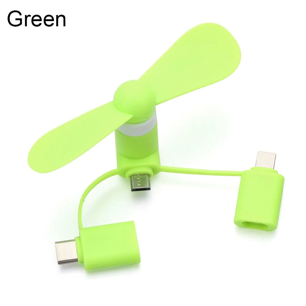 Mini Phone Fan USB-Powered Detachable Propeller