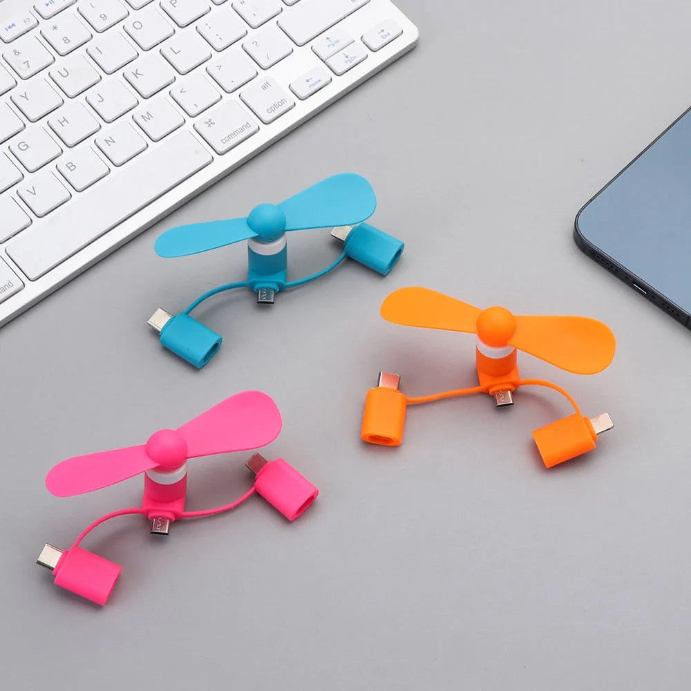 Mini Phone Fan USB-Powered Detachable Propeller
