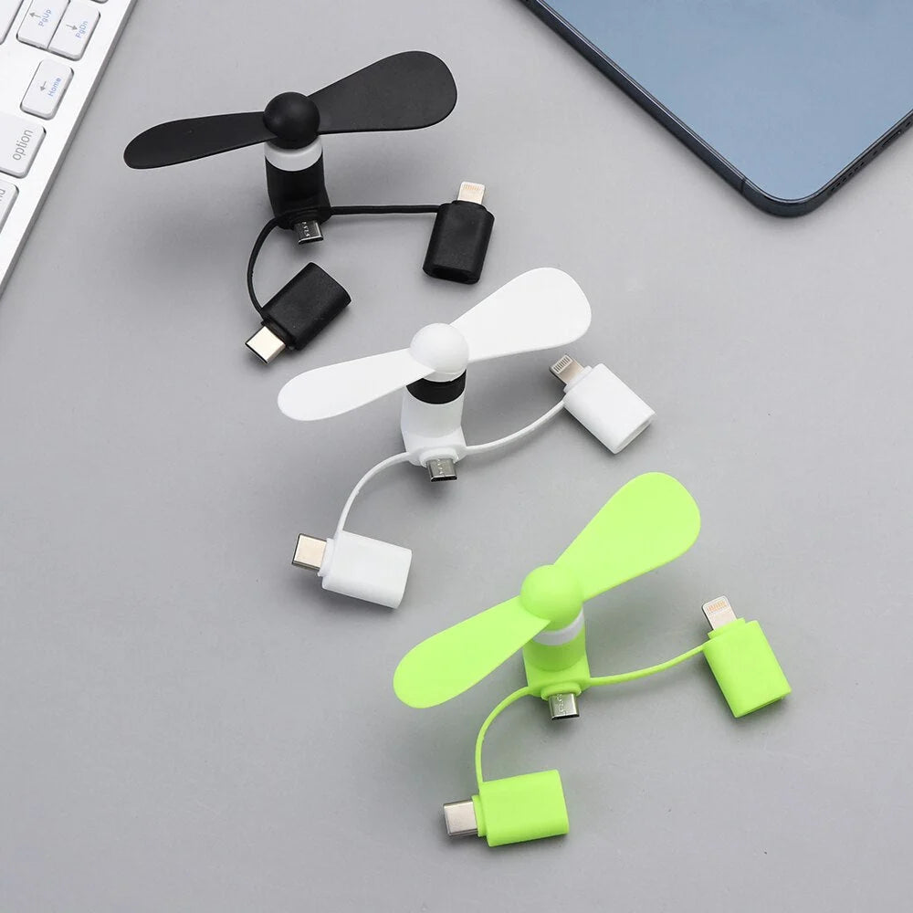 Mini Phone Fan USB-Powered Detachable Propeller