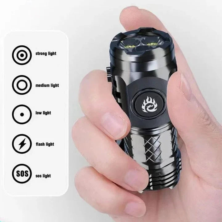 Mini Pocket Flashlight Rechargeable LED Long Range