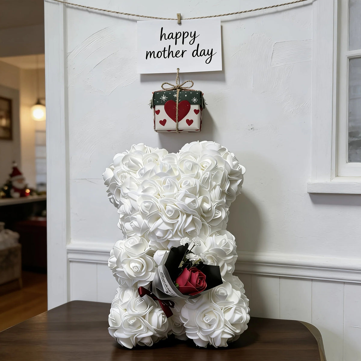 Mini Rose Bear Gift-Ready Artificial Roses