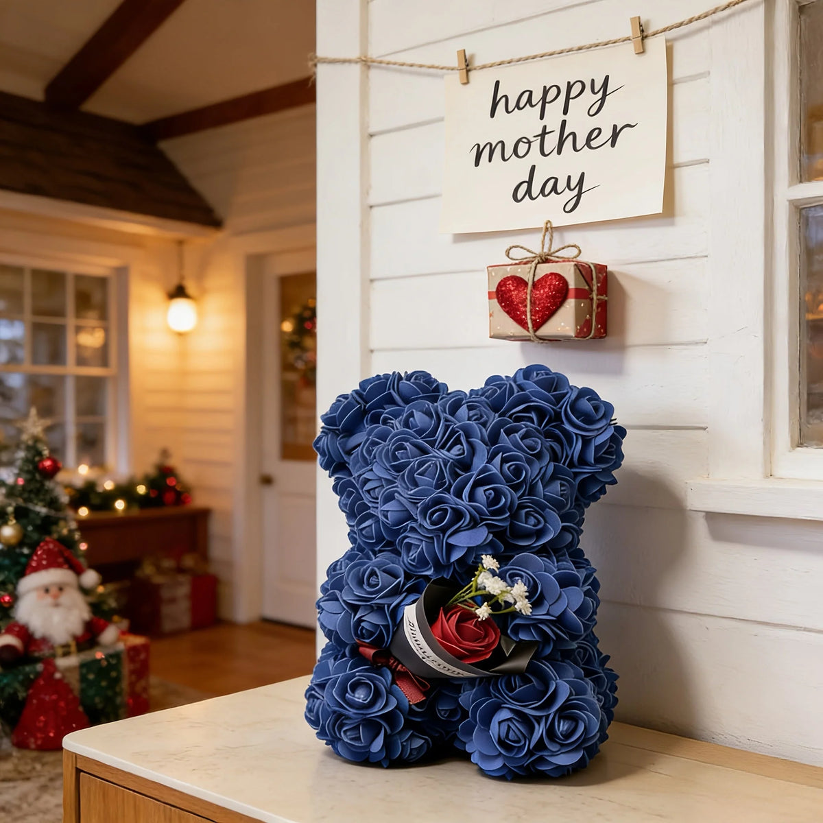 Mini Rose Bear Gift-Ready Artificial Roses