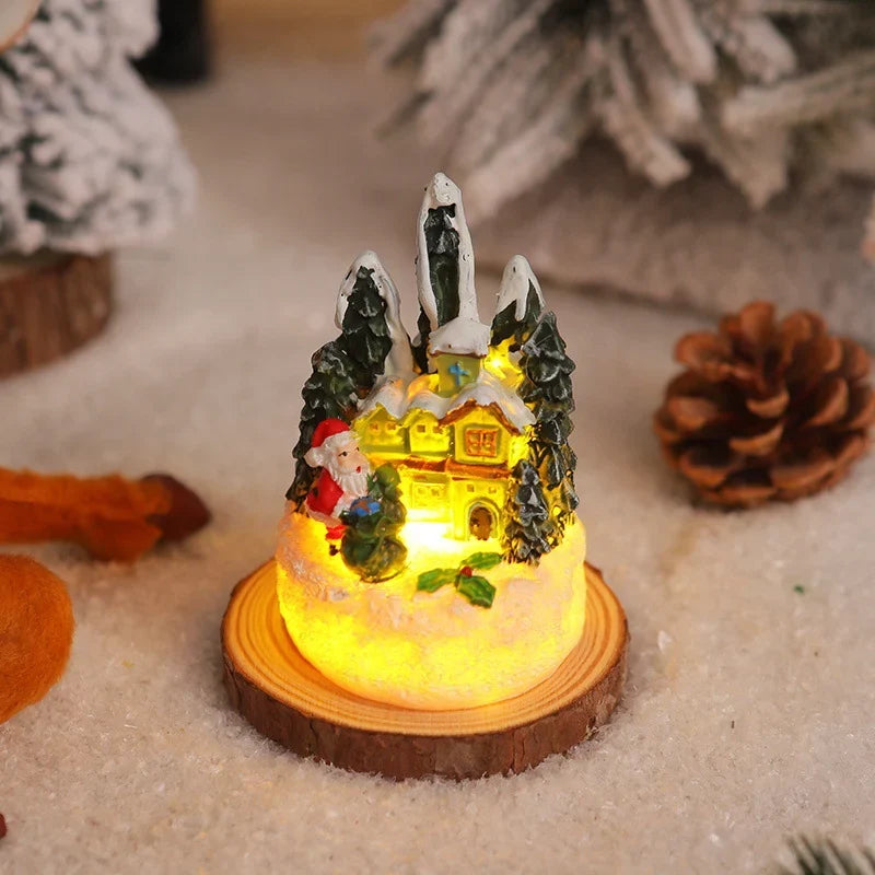 Miniature Snow Scene Handcrafted Soft LED & Battery-Free