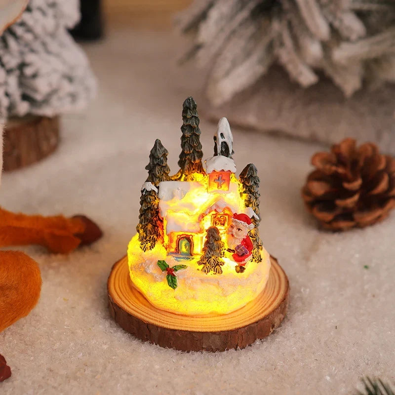 Miniature Snow Scene Handcrafted Soft LED & Battery-Free