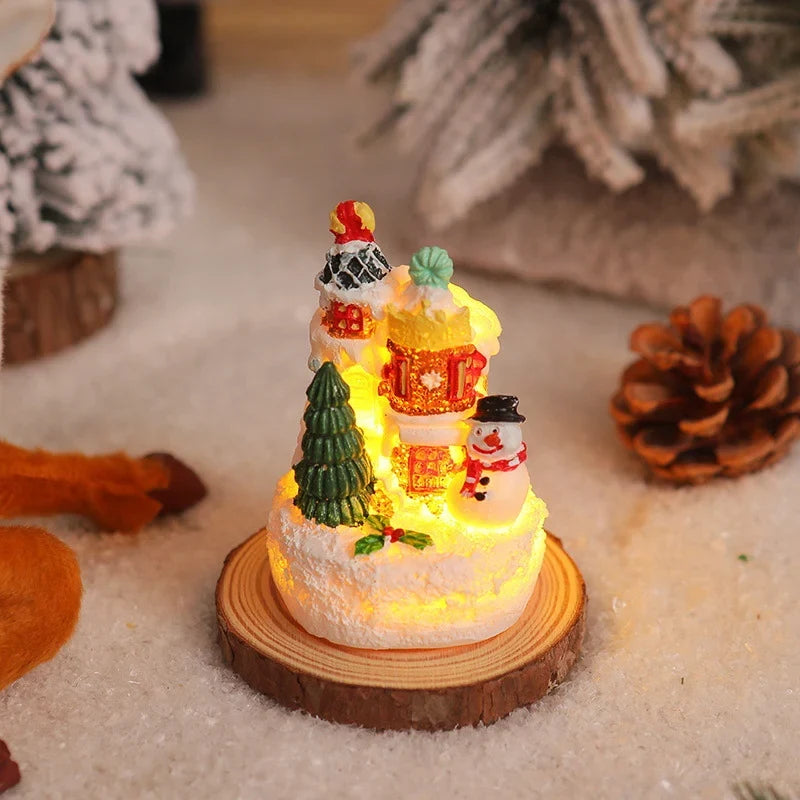 Miniature Snow Scene Handcrafted Soft LED & Battery-Free