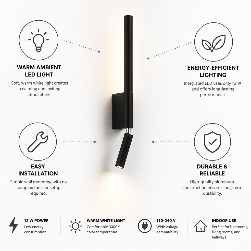 Minimalist Energy-Efficient LED Wall Light