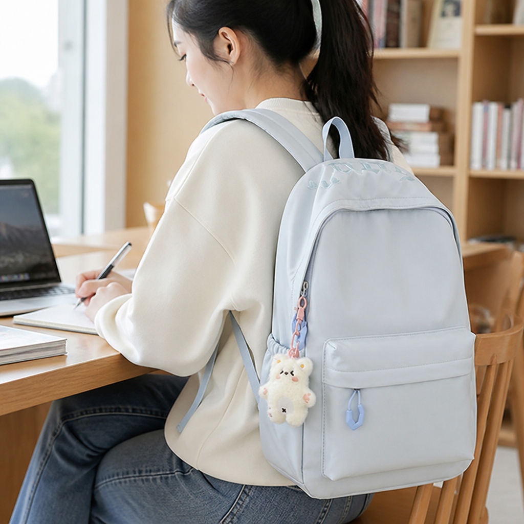 Minimalist Soft Fabric School Backpack (Padded Straps)
