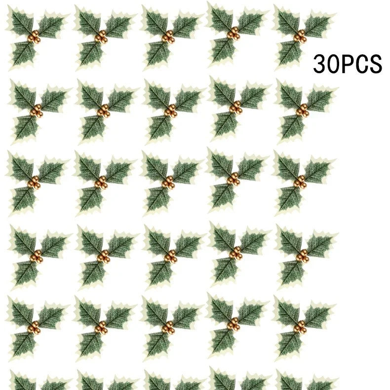 Mistletoe Sprays Lifelike Leaves Golden Berries Set of 30