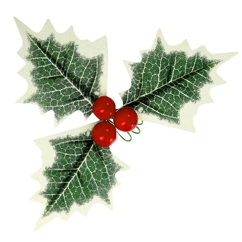 Mistletoe Sprays Lifelike Leaves Golden Berries Set of 30