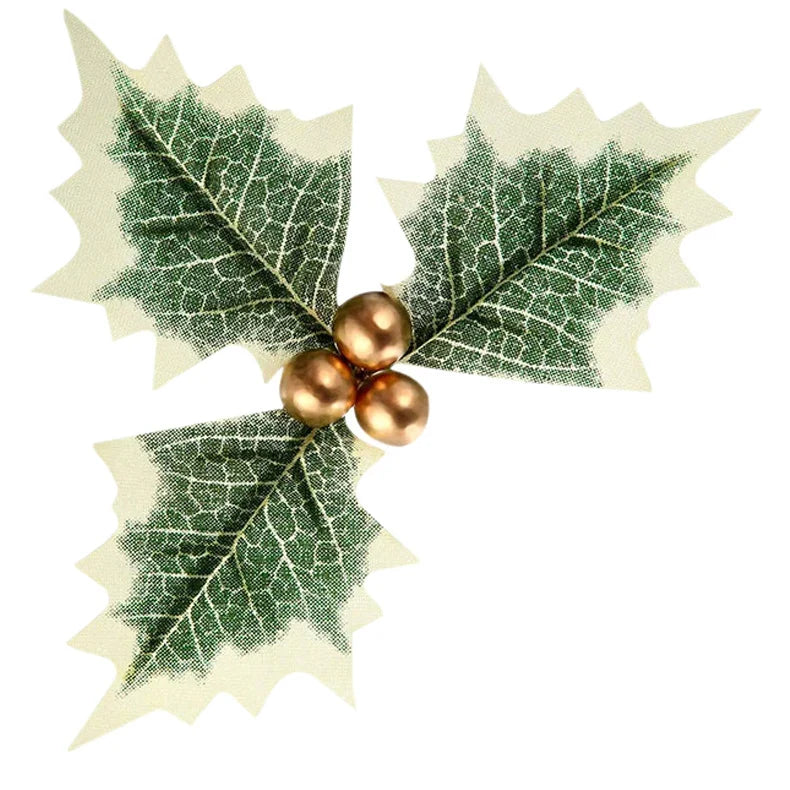 Mistletoe Sprays Lifelike Leaves Golden Berries Set of 30