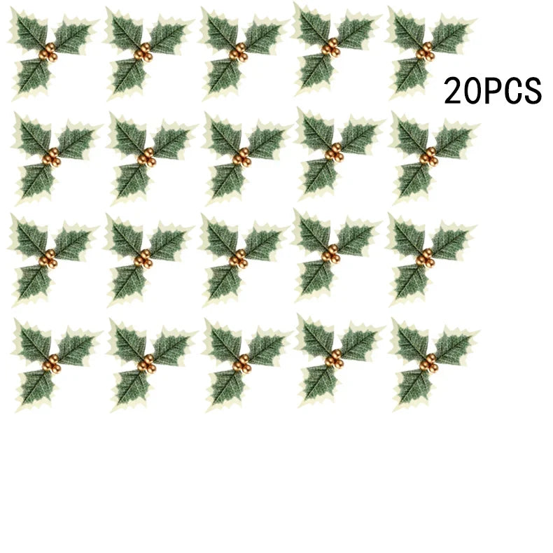 Mistletoe Sprays Lifelike Leaves Golden Berries Set of 30