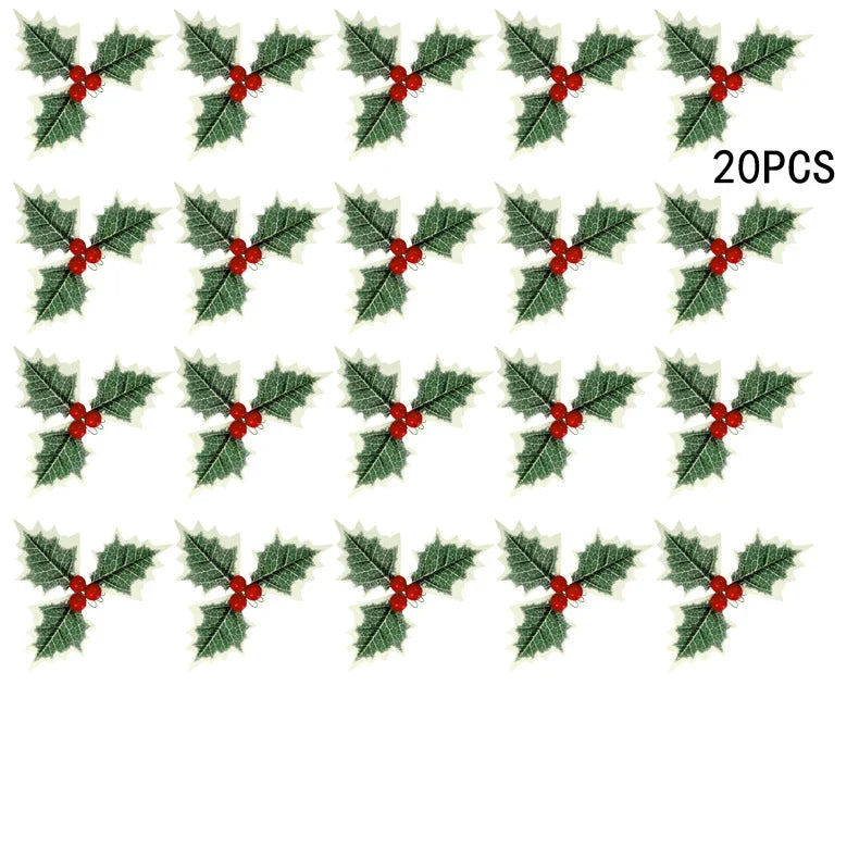 Mistletoe Sprays Lifelike Leaves Golden Berries Set of 30