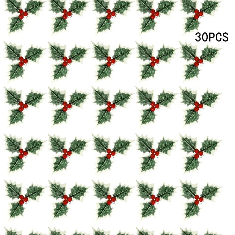 Mistletoe Sprays Lifelike Leaves Golden Berries Set of 30