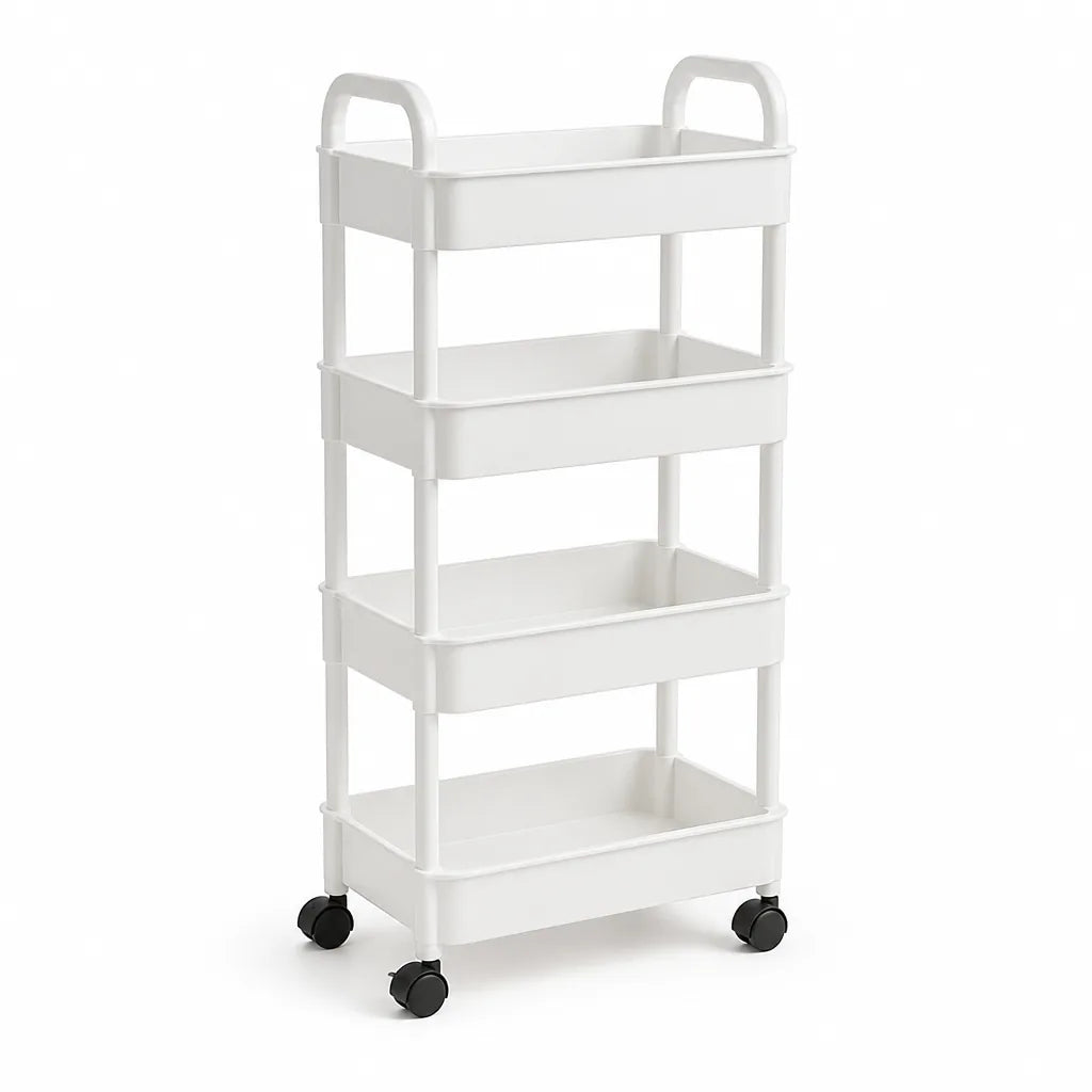 Mobile Organizer Cart Space-Saving Multiple Tiers 360° Locking Casters