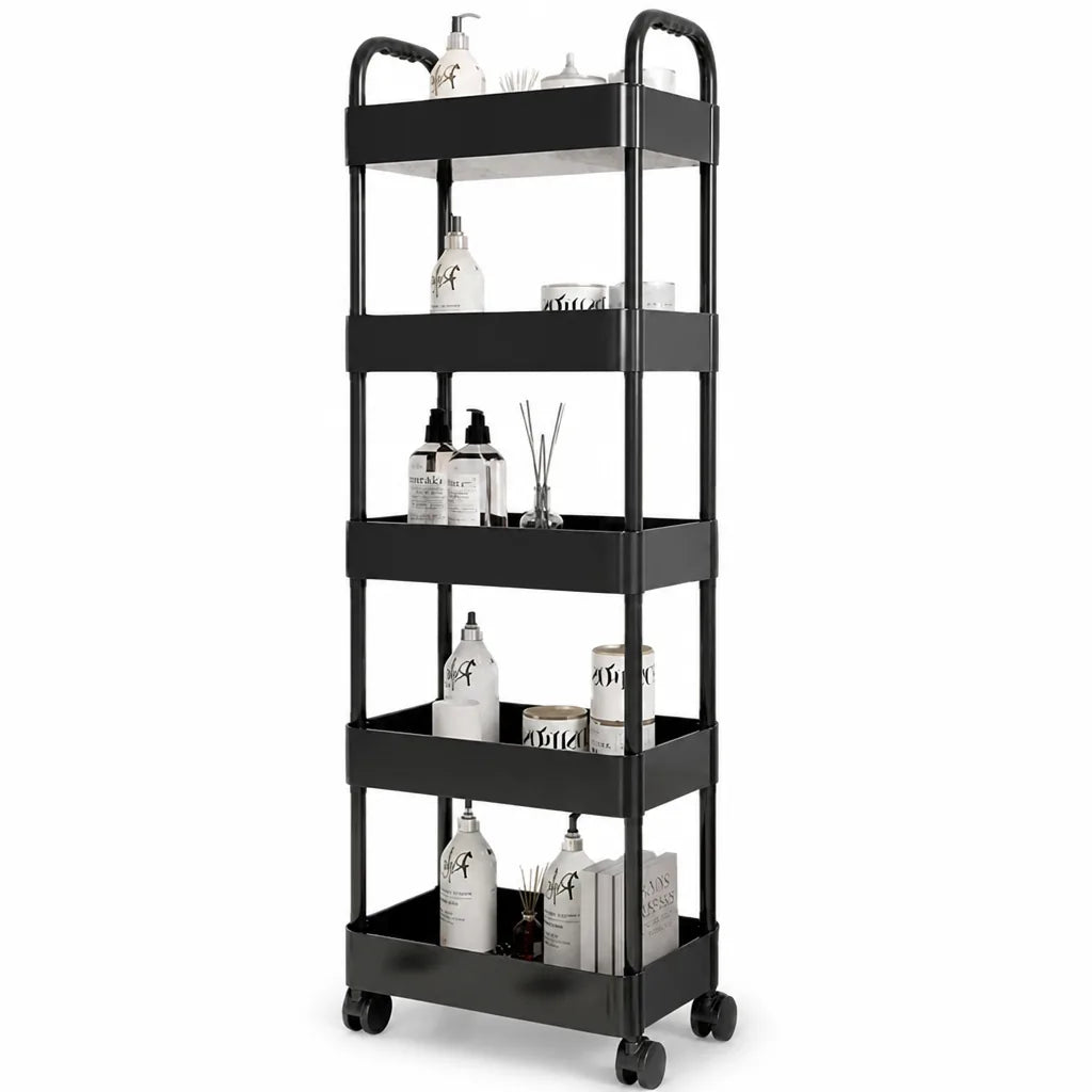 Mobile Organizer Cart Space-Saving Multiple Tiers 360° Locking Casters