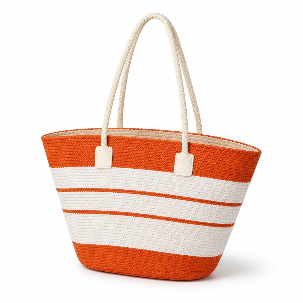 Moisture-Resistant & Lightweight Colorful Striped Beach Bag