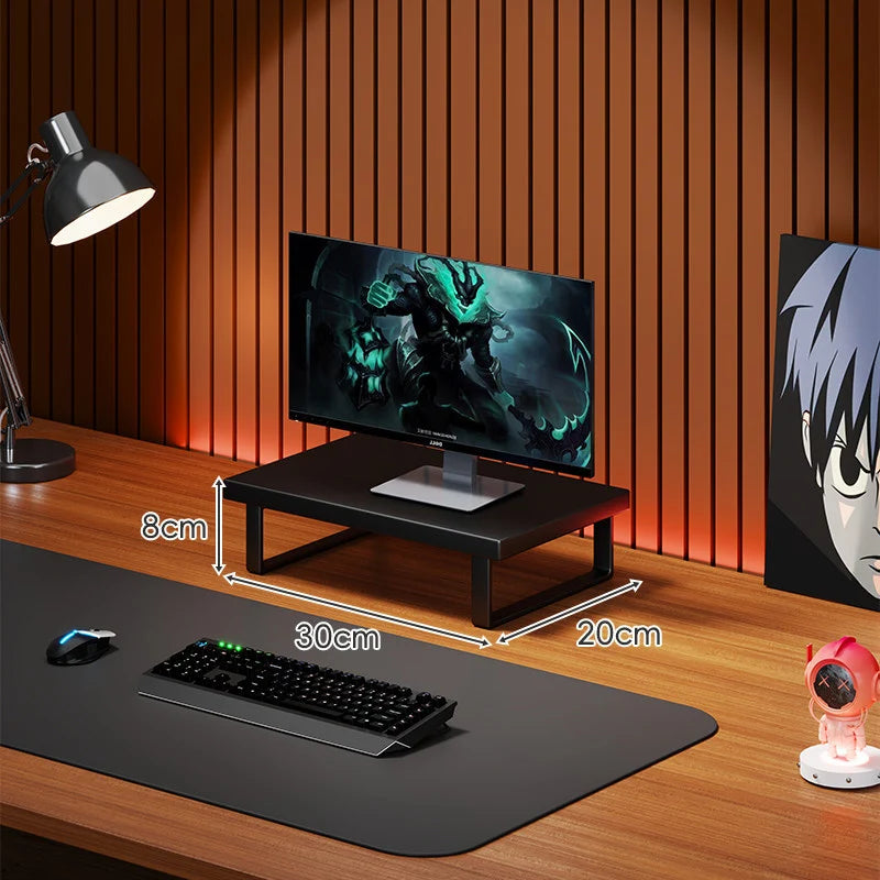 Monitor Stand Solid Wood U-Frame Legs Under-Desk Storage