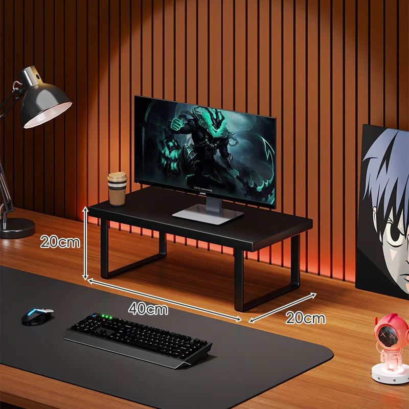 Monitor Stand Solid Wood U-Frame Legs Under-Desk Storage