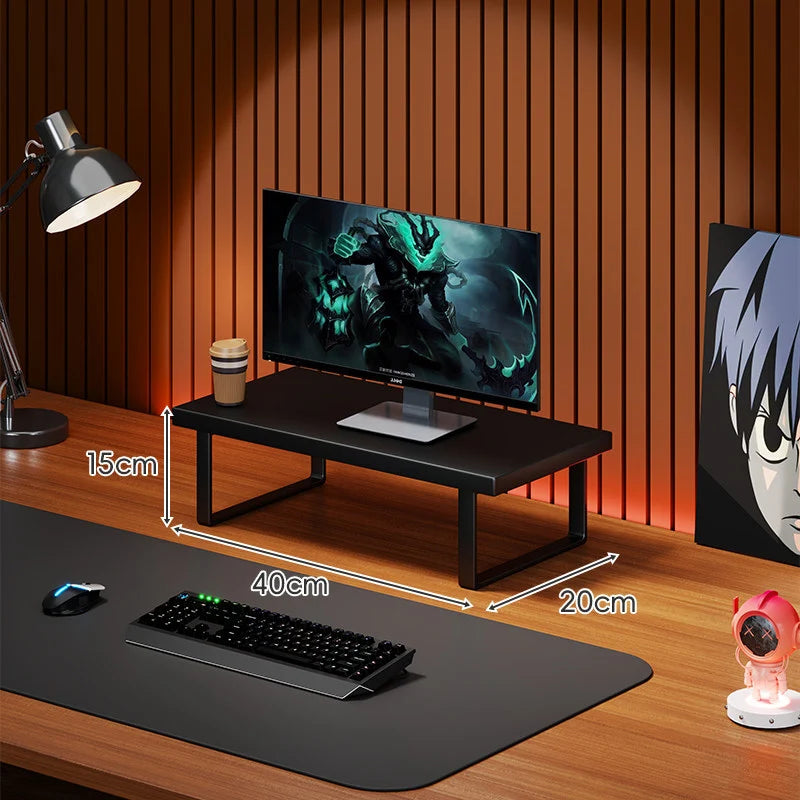 Monitor Stand Solid Wood U-Frame Legs Under-Desk Storage