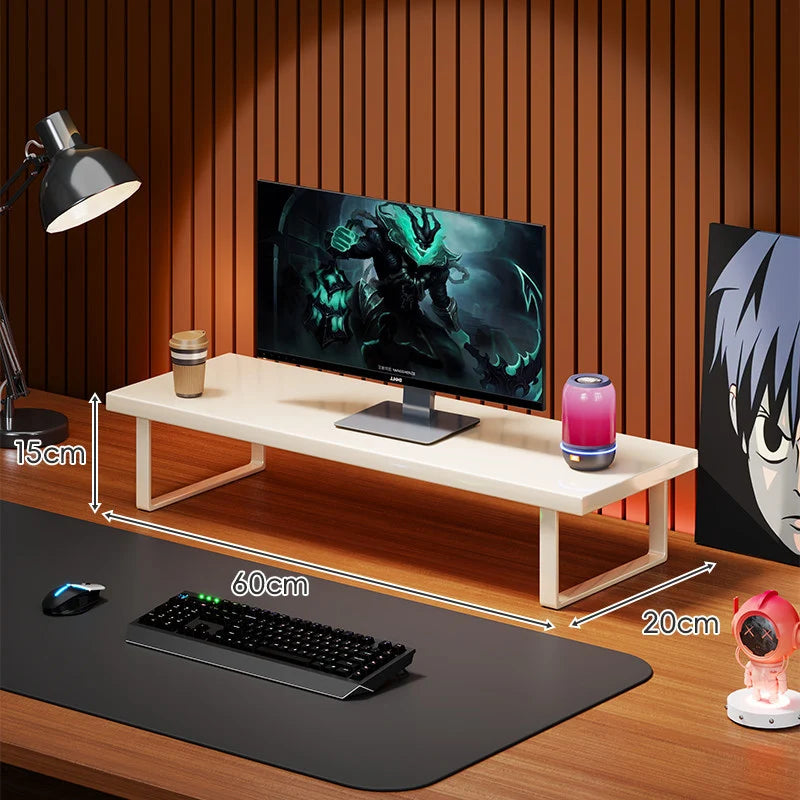 Monitor Stand Solid Wood U-Frame Legs Under-Desk Storage