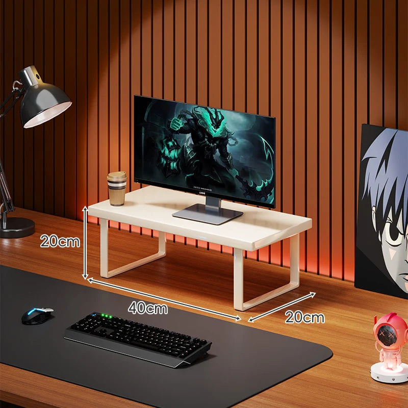 Monitor Stand Solid Wood U-Frame Legs Under-Desk Storage
