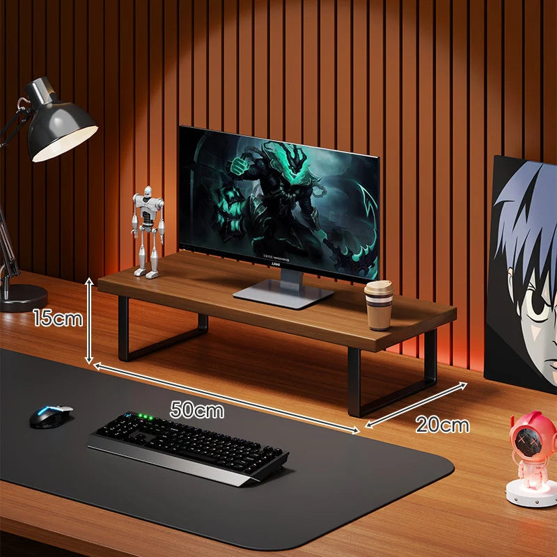 Monitor Stand Solid Wood U-Frame Legs Under-Desk Storage