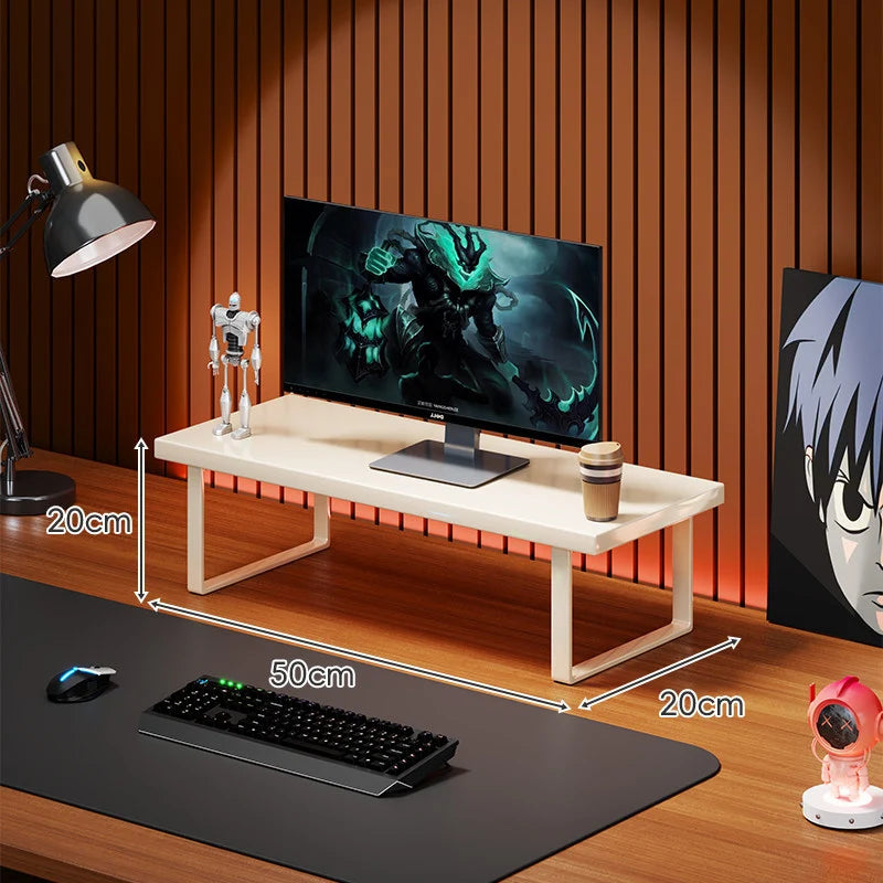 Monitor Stand Solid Wood U-Frame Legs Under-Desk Storage