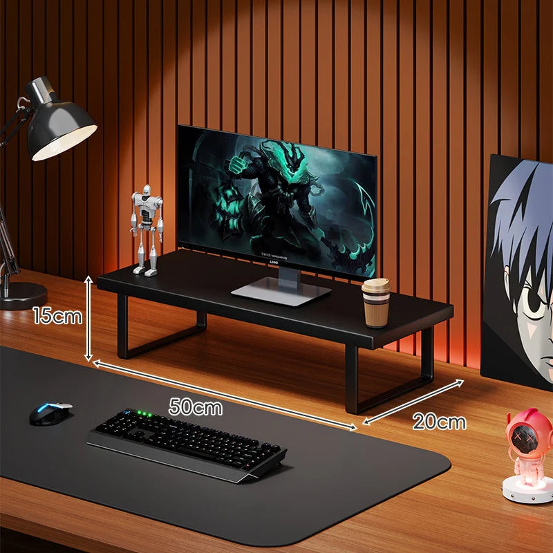 Monitor Stand Solid Wood Under-Desk Storage Non-Slip Feet