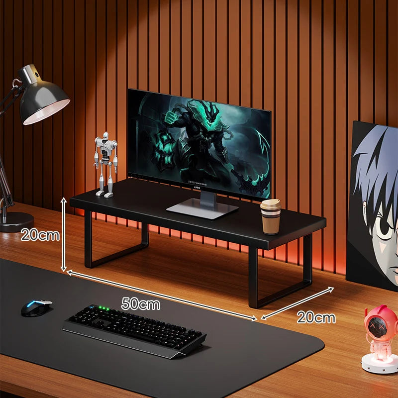 Monitor Stand Solid Wood Under-Desk Storage Non-Slip Feet