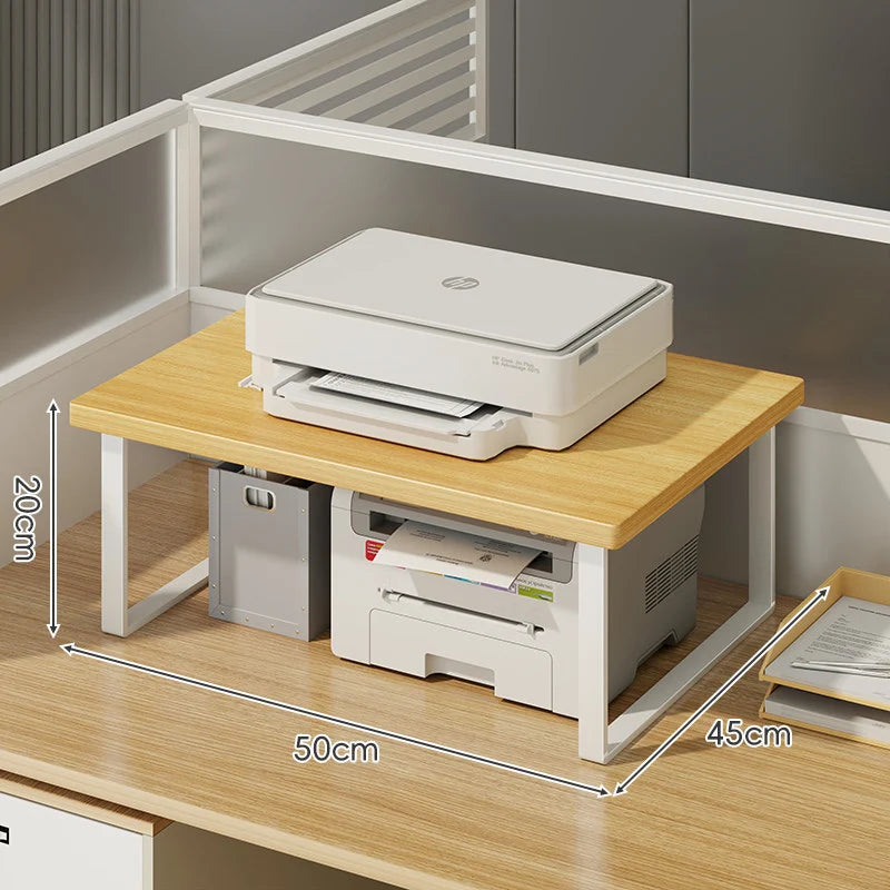 Monitor Stand Under-Shelf Storage Cable Routing Support