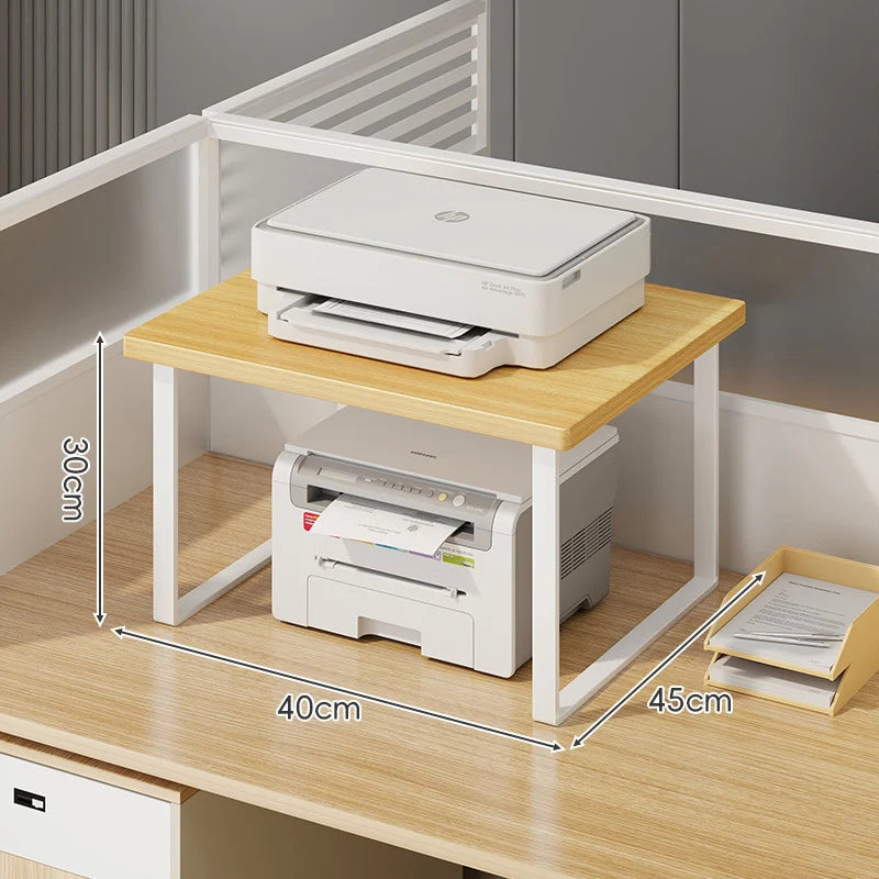 Monitor Stand Under-Shelf Storage Cable Routing Support